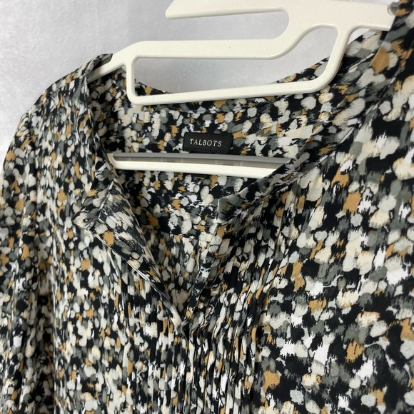 Talbots Multi-color Pintuck Spotted Pattern pullover Blouse Tops Size XS - Picture 2 of 9